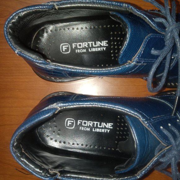 Fortune From Libertyzeno Blue Lizard Pattern Leather Ankle Boots size 9.5 main image 5